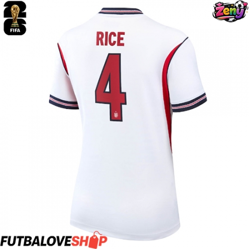 Dres Anglicko Declan Rice #4 Domáci pre Ženy MS 2026 Krátky Rukáv